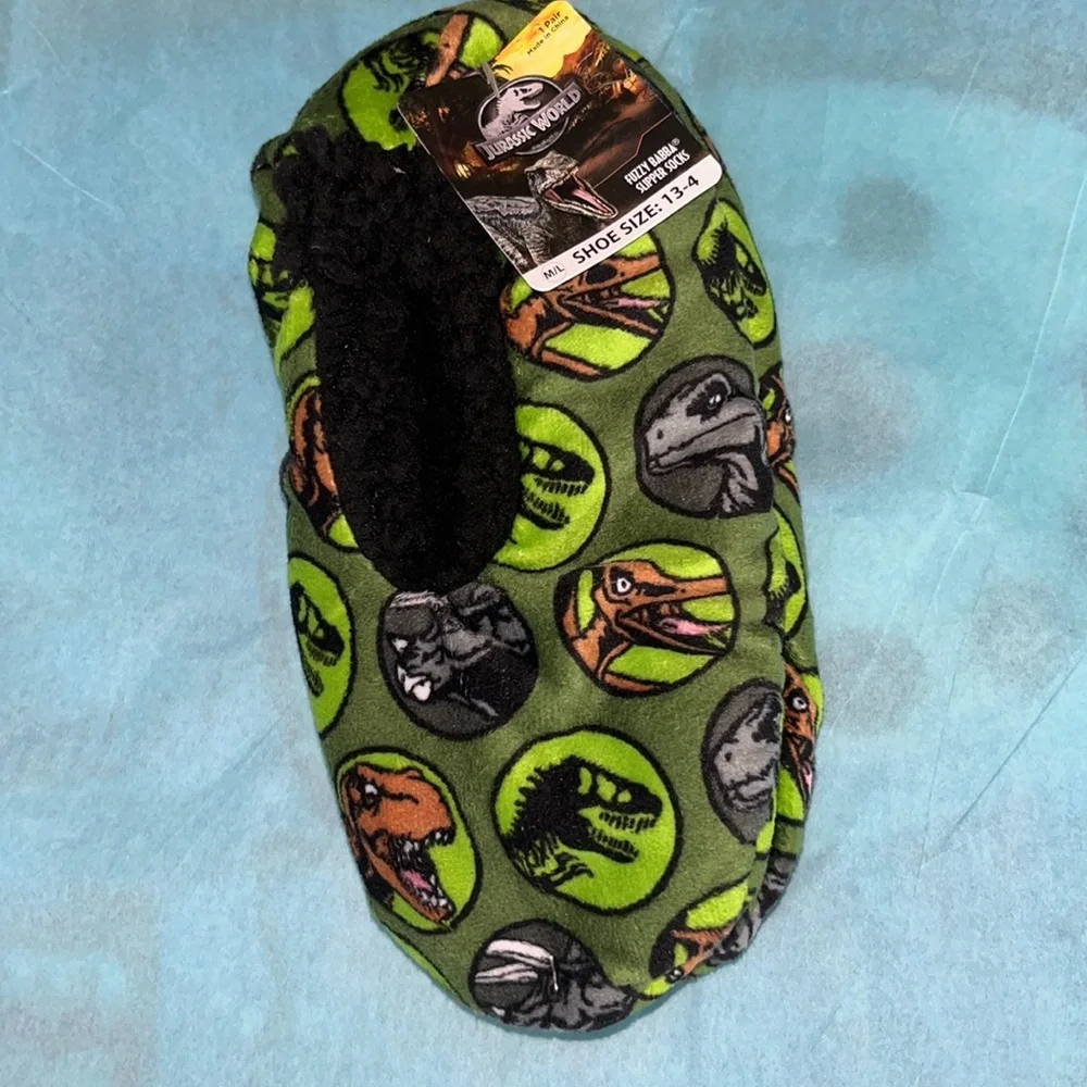 Jurassic World Fuzzy Slipper Socks FINAL PRICE